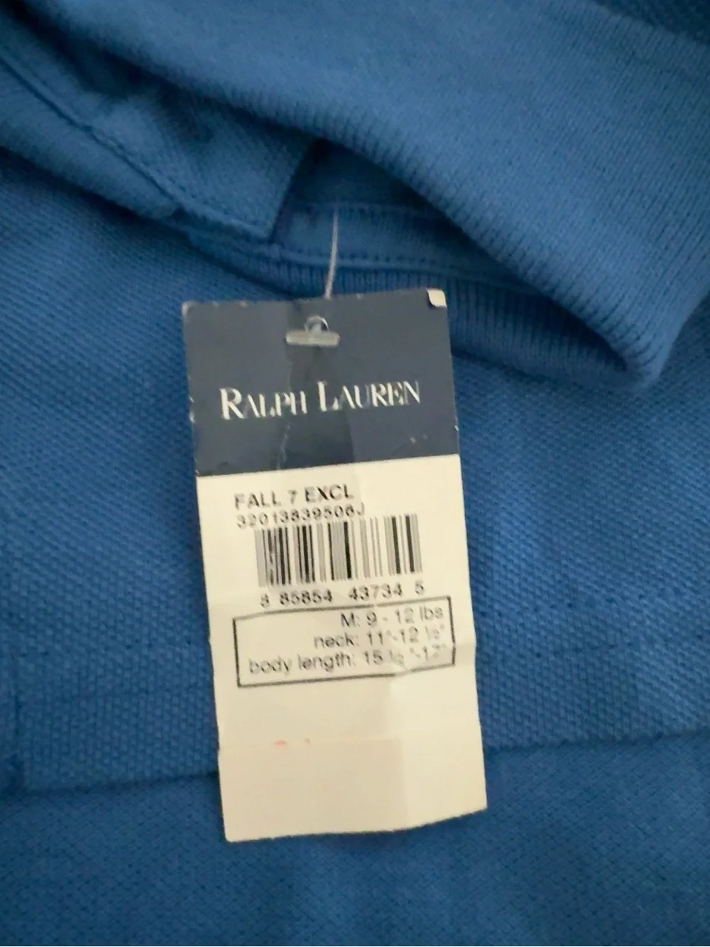 Ralph Lauren Blue Dog Polo Shirt with Yellow Pony- Pet clothing